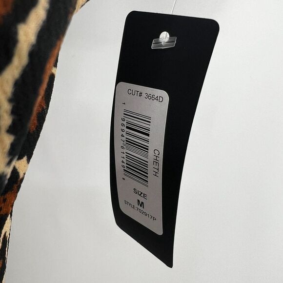 BEBE Maxi Dress Womens Size M Cowl Neck Spaghetti Strap Slit Cheetah NWT Leopard - Picture 13 of 16